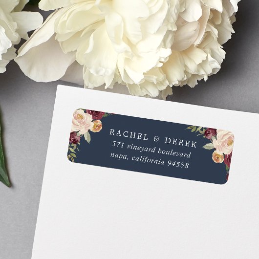 Étiquette Rustic Bloom Aquarelle Florale Adresse de retour