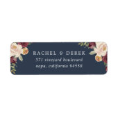 Étiquette Rustic Bloom Aquarelle Florale Adresse de retour (Devant)