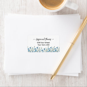Étiquette Rustic Blue Boho Fleur sauvage Adresse Mariage