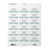 Étiquette Rustic Blue Boho Fleur sauvage Adresse Mariage (Feuille entière)