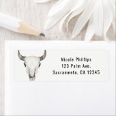 Étiquette Rustic Boho Cow Crâne Personnalisé Fête Invitation (En situation)