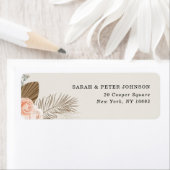 Étiquette Rustic Boho Floral Terracotta Return Address Label (En situation)