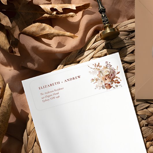 Étiquette Rustic Boho Garden Flowers Mariage Adresse de reto