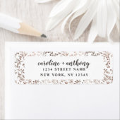 Étiquette Rustic Branches Cuivre Mariage Adresse de retour (En situation)