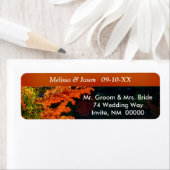 Étiquette Rustic Bride Groom Automne Foliage Mariage Inviter (En situation)
