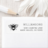 Étiquette Rustic Bumblebee Adresse de retour (En situation)