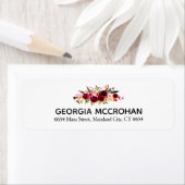 Étiquette Rustic Chic Burgundy Marsala Return Address Label (En situation)