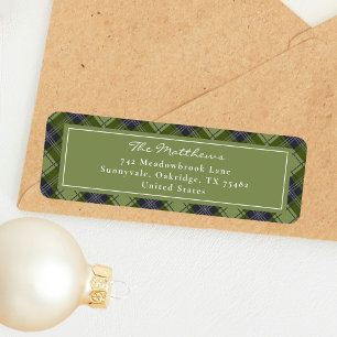 Étiquette Rustic Classic Plaid Christmas Adresse Retourner