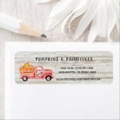 Étiquette Rustic Country Citrouille Farmhouse Adresse de ret (En situation)