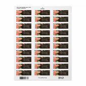 Étiquette Rustic Country Peony Grange Mariage bois (Feuille entière)