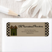 Étiquette Rustic Country Saltbox House Adresse de retour per (En situation)