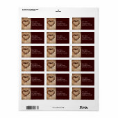 Étiquette Rustic Country Twine Heart on Burlap Imprimer (Feuille entière)