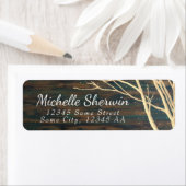 Étiquette Rustic Dark Wood Branches Retour Adresse (En situation)