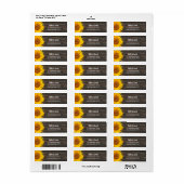 Étiquette Rustic Dark Wood Sunflower Mariage Adresse de reto (Feuille entière)