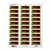 Étiquette Rustic Dark Wood Yellow Floral Butterfly Adresse (Feuille entière)