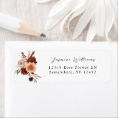 Étiquette Rustic Earth & Champagne Florals Retour Adresse La (En situation)