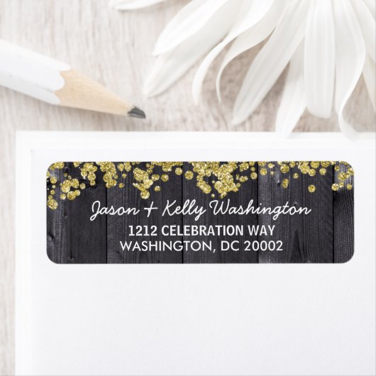 Étiquette Rustic Elegance Adresse de retour (En situation)