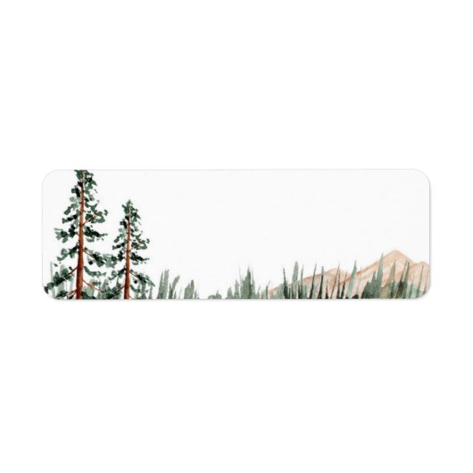 Étiquette Rustic Elegance Mountains Forest Pine Blank (Devant)