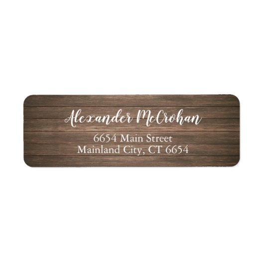Étiquette Rustic Elegant Script Return Address Label (Devant)