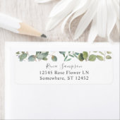 Étiquette Rustic Eucalyptus Greenery Duo 4 Adresse de retour (En situation)