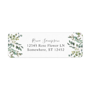Étiquette Rustic Eucalyptus Greenery Duo 5 Adresse de retour
