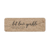 Étiquette Rustic Faux Kraft Let Love Sparkle Wedding Favor (Devant)