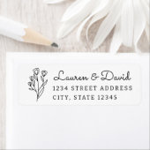 Étiquette Rustic Floral Couple Names Mariage Adresse de reto (En situation)