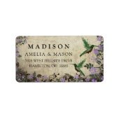 Étiquette Rustic Floral Hummingbirds Address Label (Devant)