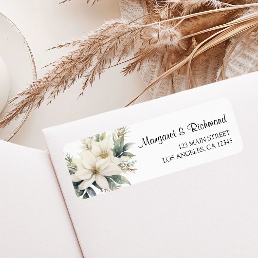 Étiquette Rustic Floral Winter Wedding Mariage Adresse