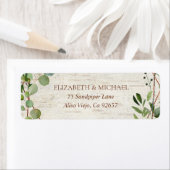 Étiquette Rustic Geometry Eucalyptus Birch Adresse de retour (En situation)