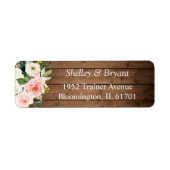 Étiquette Rustic Grange Bois Bleu Blanc Floral Adresse de re (Devant)