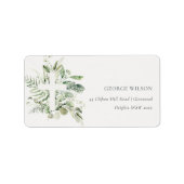 Étiquette Rustic Green Eucalyptus Fern Folin Adresse croisée (Devant)