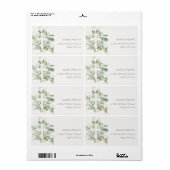 Étiquette Rustic Green Eucalyptus Fern Folin Adresse croisée (Feuille entière)