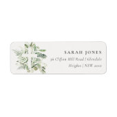 Étiquette Rustic Green Eucalyptus Fern Folin Adresse croisée (Devant)