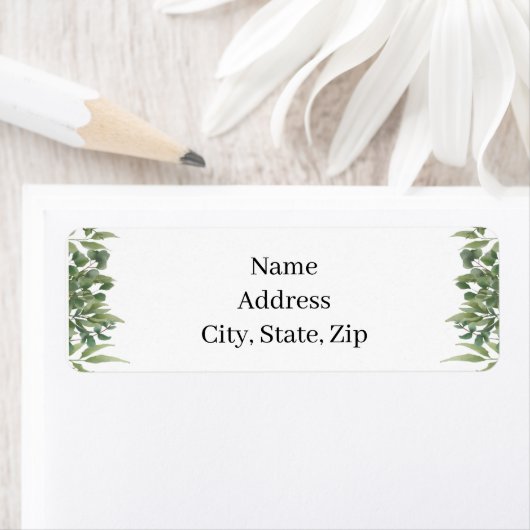 Étiquette Rustic Green Feuille Greenery Adresse de feuillage (En situation)