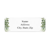 Étiquette Rustic Green Feuille Greenery Adresse de feuillage (Devant)