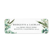 Étiquette Rustic Greenery Eucalyptus Adresse Mariage (Devant)