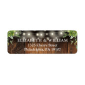 Étiquette Rustic Greenery Lights Wedding Return Address (Devant)