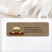 Étiquette Rustic Grubby Primitive Candle Adresse de retour (En situation)