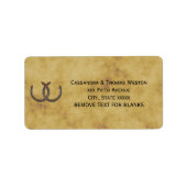 Étiquette Rustic Horseshoe Distressed BG Adresse (Devant)