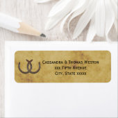 Étiquette Rustic Horseshoe Distressed BG Adresse de retour (En situation)