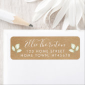 Étiquette Rustic Kraft Greenery Nom du script Adresse de ret (En situation)