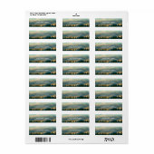 Étiquette Rustic Landscape Pine Tree Mountain Adresse de ret (Feuille entière)