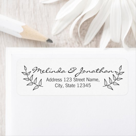 Étiquette Rustic Laurels Mariage (En situation)