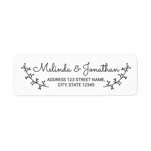 Étiquette Rustic Laurels Mariage (Devant)