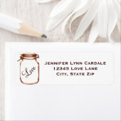 Étiquette Rustic Mason Jar Love Retourner l'adresse Étiquett (En situation)