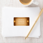 Étiquette Rustic Mason Jar & String Lights Adresse du Mariag (En situation)