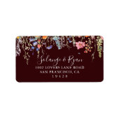 Étiquette Rustic Meadow Botanical Wedding RSVP Address Label (Devant)