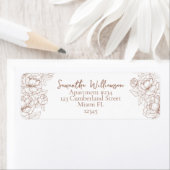 Étiquette Rustic Mocha Mousse Classic Mariage Adresse de ret (En situation)