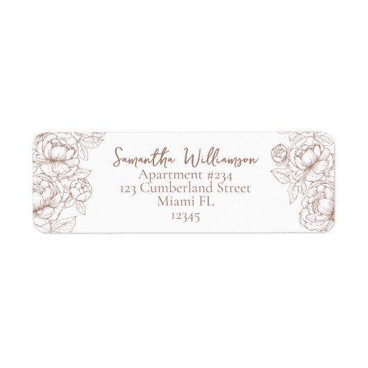 Étiquette Rustic Mocha Mousse Classic Mariage Adresse de ret (Devant)